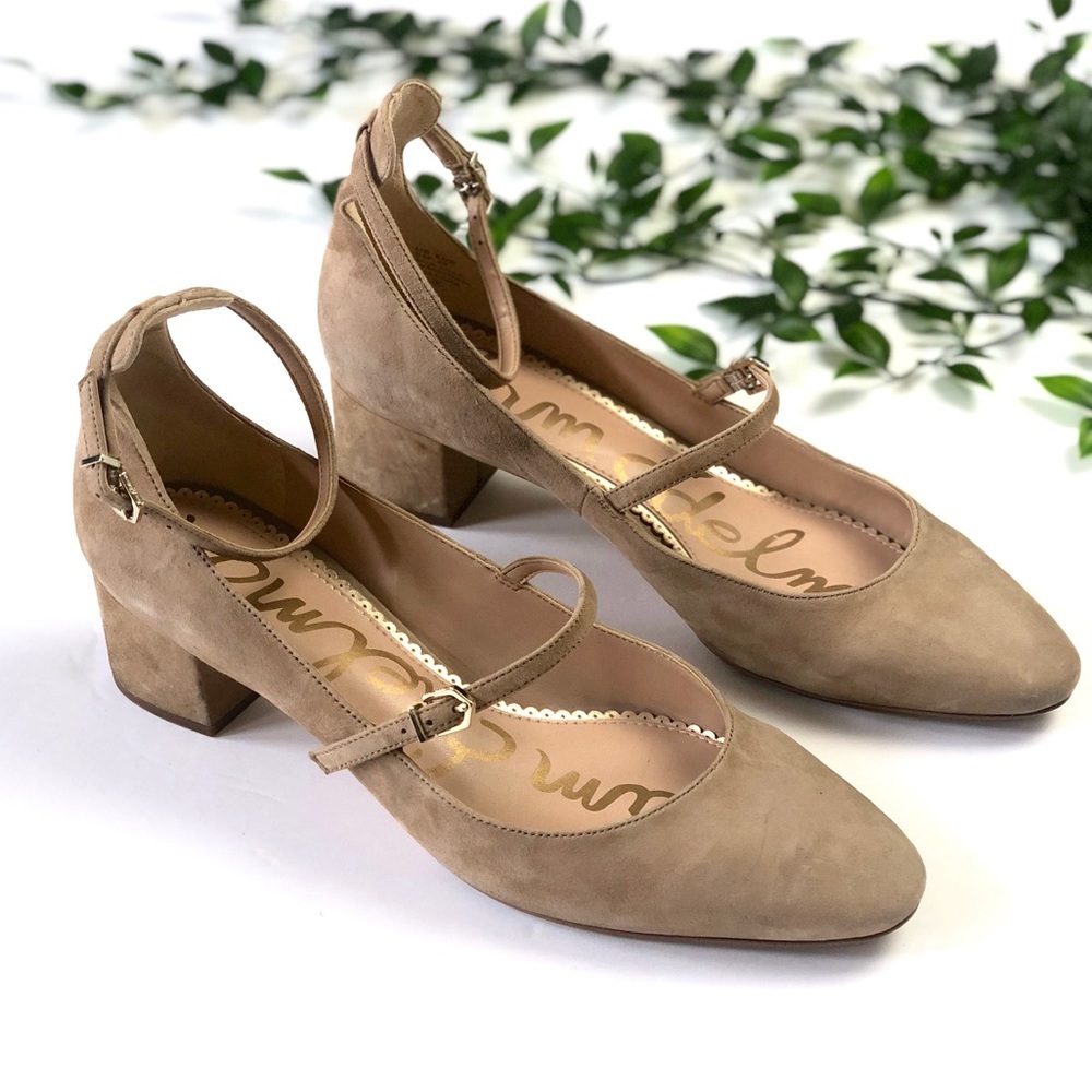 Sam Edelman “Clover” Suede Leather Block Heels